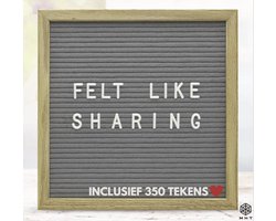 MHT - Letterbord - Hout - Grijs - 380 letters en symbolen - 6 verschillende kleuren - 25 x 25 cm