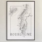 Brushery - Wijnposter - Bourgogne - Frankrijk - Wijnkaart - Zwartwit
