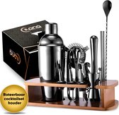 Ilona® Cocktail Set | 12-delig roteerbare cocktailset inclusief Nederlandstalig receptenboekje | Cocktail Shaker Set | Bartending Kit | Cocktail Mix Set | Zwart