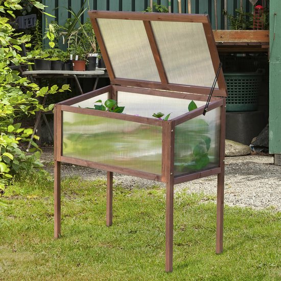 dobar® 58196e Groot verhoogd plantenbed, verhoogd groentebed, kruidenbed van hout, plantenbak voor balkon, tuin, terras, slabed voor de teelt, 100 x 45 x 60 cm, naturel dobar® 58196e Groot verhoogd plantenbed, verhoogd groentebed, kruidenbed van hout, plantenbak voor balkon, tuin, terras, slabed voor de teelt, 100 x 45 x 60 cm, naturel