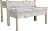 Bol.com Outsunny Verhoogd bed 2 niveaus koude kas kruidenbed plantenbak met afvoergaten van massief hout 845-321 aanbieding