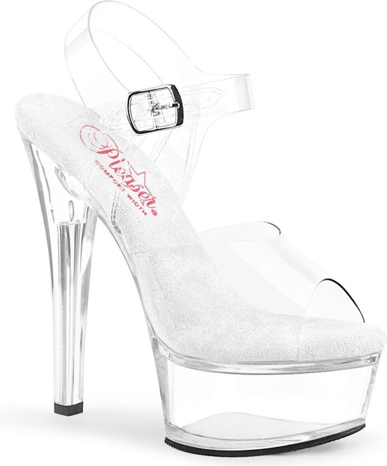 Pleaser - GLEAM-608 Sandaal met enkelband - US 10 - 40 Shoes - Transparant