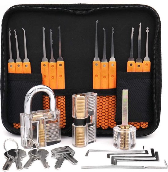 Uitgebreide Lockpick Set met 3 sloten - Lockpicking - Lock pick gereedschap  tools 