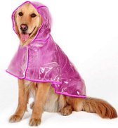 Sharon B regenjas voor honden - doorzichtig  roze - maat M - waterdicht -borstomvang: 38-41 cm - rug lengte: 30 cm - PU