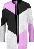 GERRY WEBER Dames Gebreid vest met colour block design Grau/Lila/Pink Patch-44
