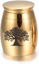 Mini urn rvs tree of life goud