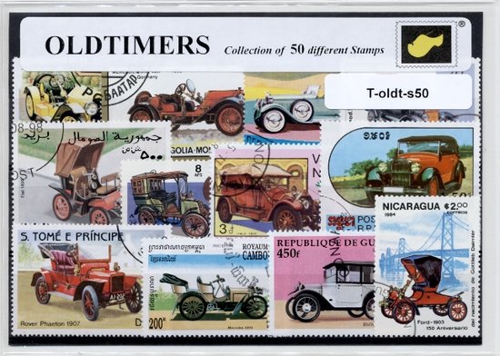 Thumbnail van een extra afbeelding van het spel Oldtimers – Luxe postzegel pakket (A6 formaat) : collectie van 50 verschillende postzegels van oldtimers – kan als ansichtkaart in een A6 envelop - authentiek cadeau - kado - geschenk - kaart - oldtimer - oude auto's - oude motoren - ford - mercedes