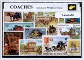 Rijtuigen – Luxe postzegel pakket (A6 formaat) : collectie van 50 verschillende postzegels van rijtuigen – kan als ansichtkaart in een A6 envelop - authentiek cadeau - kado - geschenk - kaart - coaches - rijtuig - koets - paarden - paardenkoets