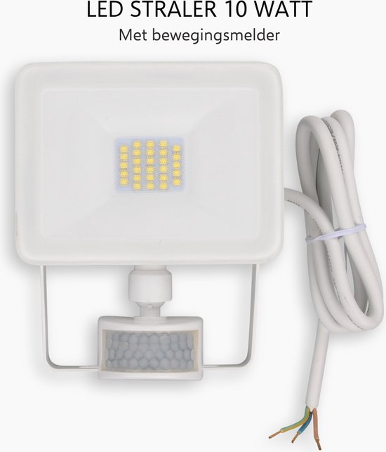 ELRO LF60 Design LED Buitenlamp met Bewegingssensor - 10W – 800LM – IP54 Waterdicht - Wit
