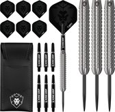 KOTO Kingcontrol 90% Tungsten Darts, 32 Gram Steeltip Dartpijlen Van 90% Wolfraam, Professionele Stalen Punt DartSet Met 3 Pijlen en 6 Shafts, Met Dart Wallet