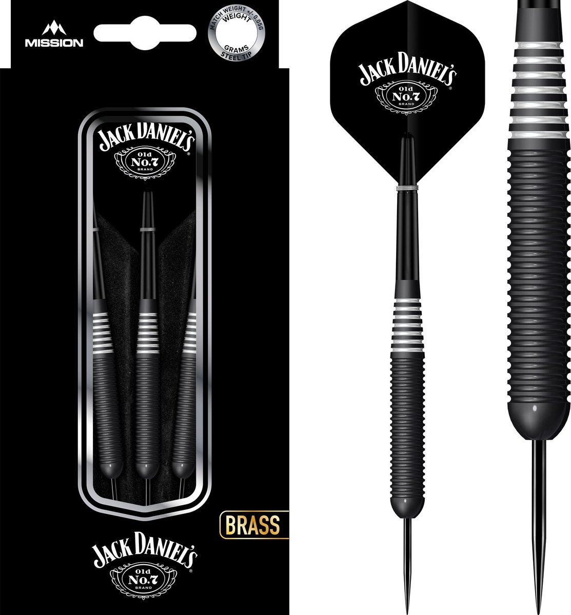 Jack Daniels Brass - Dartpijlen 24 Gram