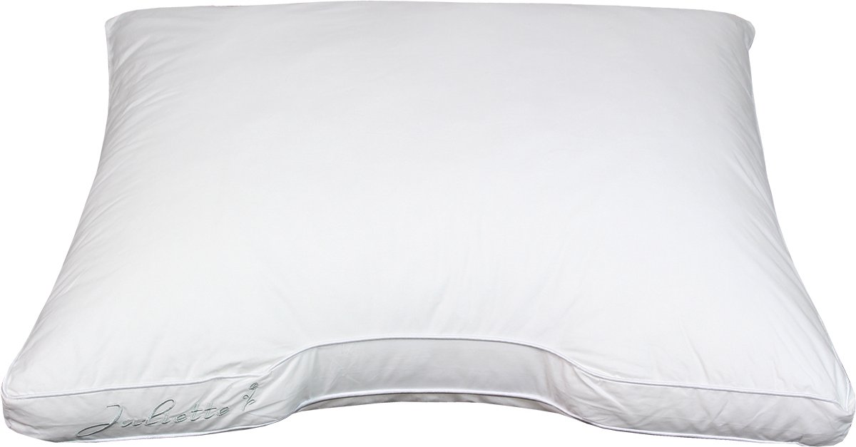 Polydaun Juliette hoofdkussen - ergonomisch - GRS gerecyclede Fiberdaun vulling - 800 gram - 65x55x5/0 cm