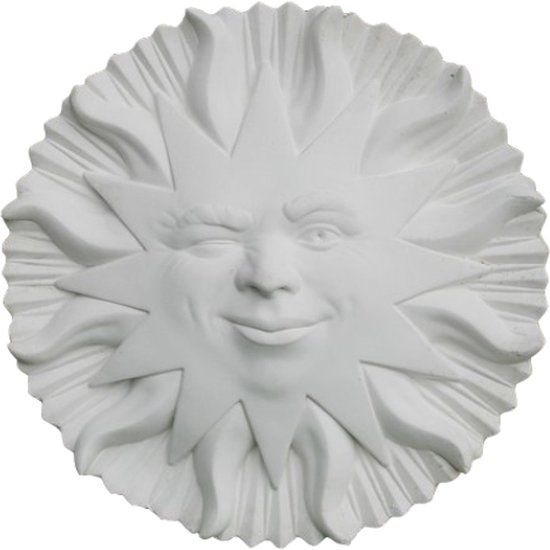 ei Geurloos Inconsistent Tuinbeeld zon(knipoog) (Wit)- decoratie voor binnen/buiten - beton | bol.com