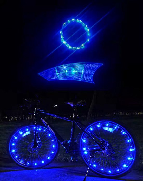 Blauw- Éclairage à rayons LED - LED pour roues à rayons | Lumières pour vélo  |... | bol.com