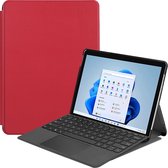 Case2go - Tablet Hoes geschikt voor Microsoft Surface Pro 8 - Tri-Fold Book Case - Rood
