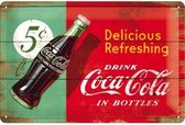3D metalen wandbord "Coca-Cola. Delicious Refreshing" 20x30cm