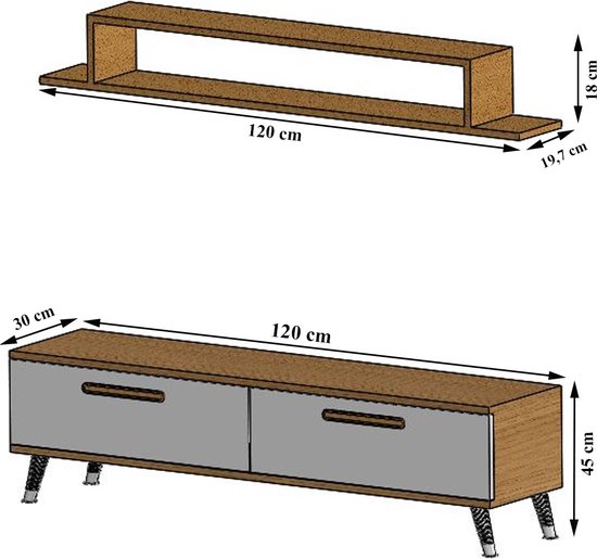 Zeldzaamheid Muildier goedkoop Wood House TV Meubel Sinetra - Tv-kast - Tv Lowboard - Tv-tafel - Tv Meubels  - Hout en... | bol.com