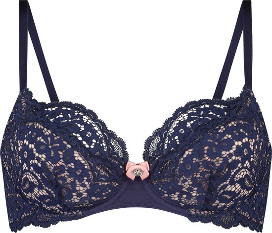 Hunkemöller Dames Lingerie Niet-voorgevormde beugel bh Rose - Blauw - maat D75