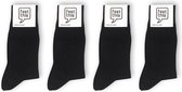 Sokkenset Zwart -  Gekleurde effen sokken - Feet This - Sokken Dames - Sokken Heren - Lange Sokken - Kerstcadeau -  Vaderdag - Sokken Jongens - Sokken Meiden - Middellang - Maat 43