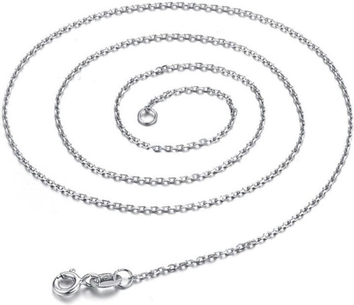 Ketting dames | ketting dames 925 zilver | zilveren dames ketting | losse ketting | ketting zonder hanger | cadeau voor vrouw | 40 cm | valentijn cadeautje voor haar