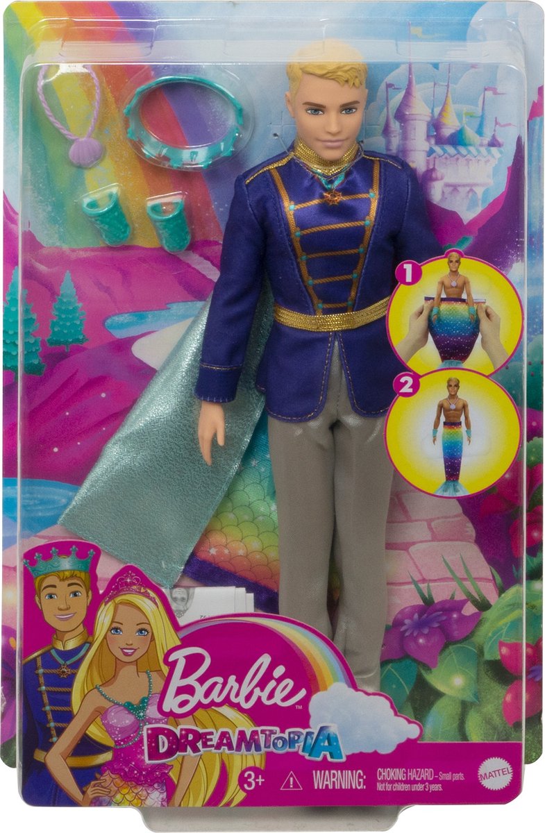 Vouwen Banyan eindeloos Barbie Dreamtopia Prins & Kleurrijke Zeemeerman Barbie Pop | bol.com