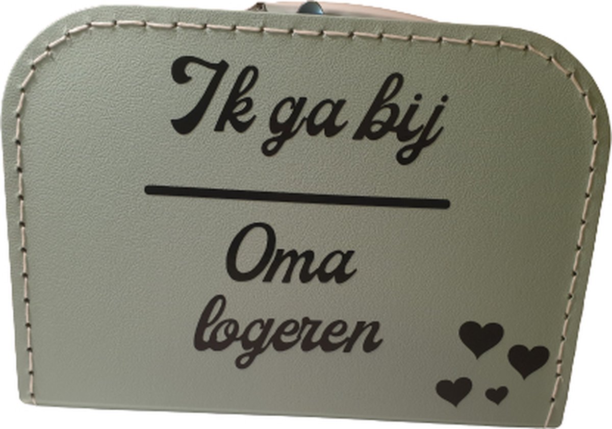 Goedkoopste Kinderkoffertje Mintgroen Ik ga bij oma logeren 25 cm.