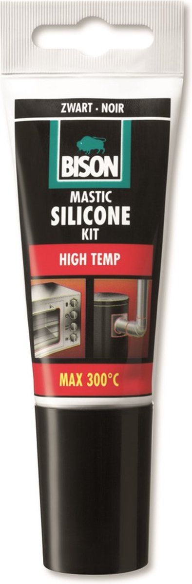 tijdschrift item kofferbak Bison Siliconenkit High Temp - Zwart - 60 ml | bol.com