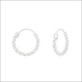 Aramat jewels ® - Gedraaide oorringetjes 14x2mm 925 zilver