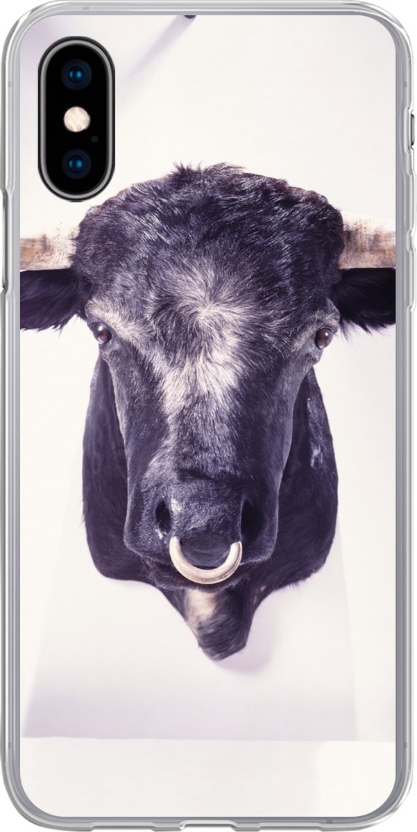 Coque iPhone X - Un taureau avec une bague - Siliconen | bol.com