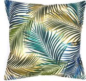 Kussenhoes Jade linnenlook | Botanisch | Bladeren | Tropisch | Linnenlook | 45 x 45 cm | Exclusief binnenkussen