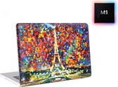Laptophoes - Geschikt voor MacBook Air M1 Hoes Case - 13 inch - A2337 (M1, 2020) - Print Eiffeltoren Confetti
