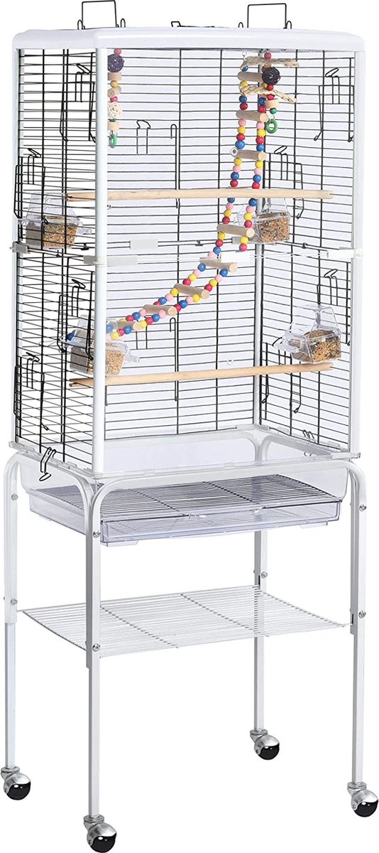 Cage à oiseaux avec support, volière à oiseaux transparente, 47 x 35,5 x 81  cm | bol.com