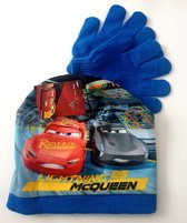 Disney Cars Muts + Handschoenen - Blauw - Maat 54 cm