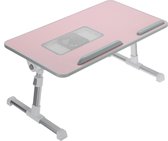 Verstelbare - computertafel - ergonomische - Laptopbureau - voor bed - Woonkamer - Roze