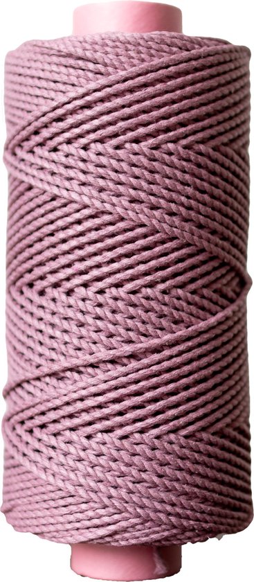 Binwat Macramé koord, 5 mm x 100 m, dik natuurlijk katoenen koord, doe-het- zelf handwerk, garendraad, gedraaide spoel, touwtje, katoenen touw voor wandophanging, plantenhangers, breien, decoratieve