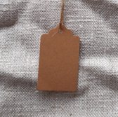 20 Kraft Cadeaulabels - Label Blanco Kraft Met 1 Gewelfde Rand - Kartonnen Labels Met Jute Touwtje 20 cm - Kartonnen Etiketten