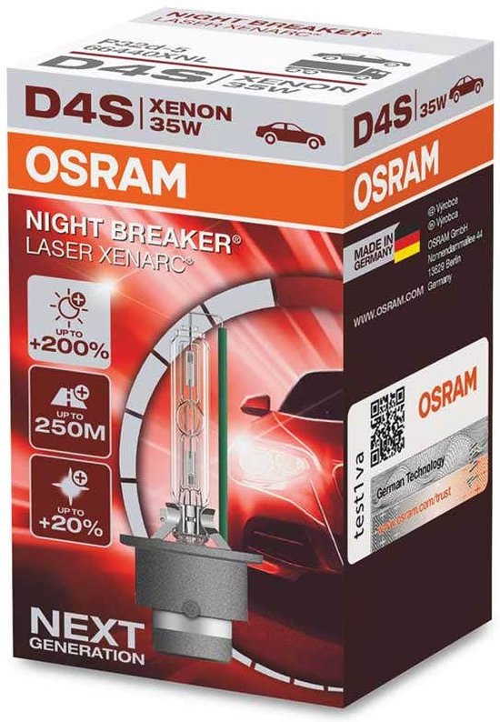 Osram Xenarc Night Breaker Laser Xenon lamp D4S - 12V/35W - per stuk  (4400k) | bol.com