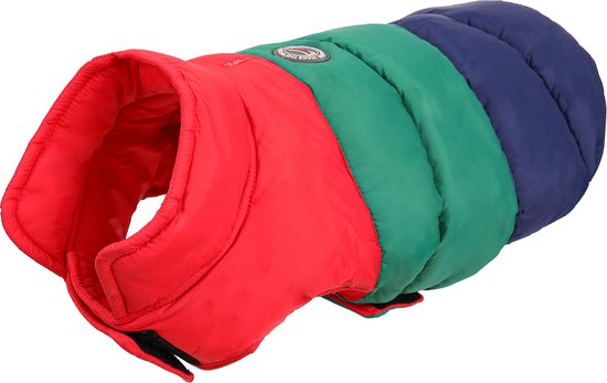 Foto: Hondenjas kleurrijke reversible honden winterjas rood maat xxxl