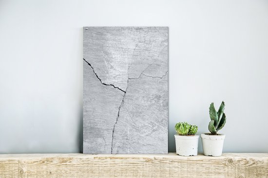 Décoration murale Métal - Peinture Aluminium Industrielle - Béton - Fissure - Grijs - 20x30 cm - Dibond - Photo sur aluminium - Décoration murale industrielle - Pour le salon/chambre