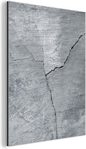 Décoration murale Métal - Peinture Aluminium - Béton - Grijs - Crack - 120x160 cm