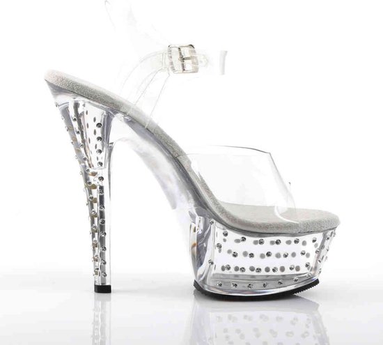 Pleaser Mules -41 Chaussures- STARDUST-608 US 11 Blanc / Argent