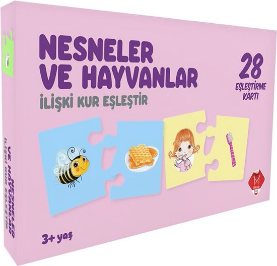 Thumbnail van een extra afbeelding van het spel Nesneler ve Hayvanlar – İliskiyi Kur Eslestir - Turkse Kinder Puzzel