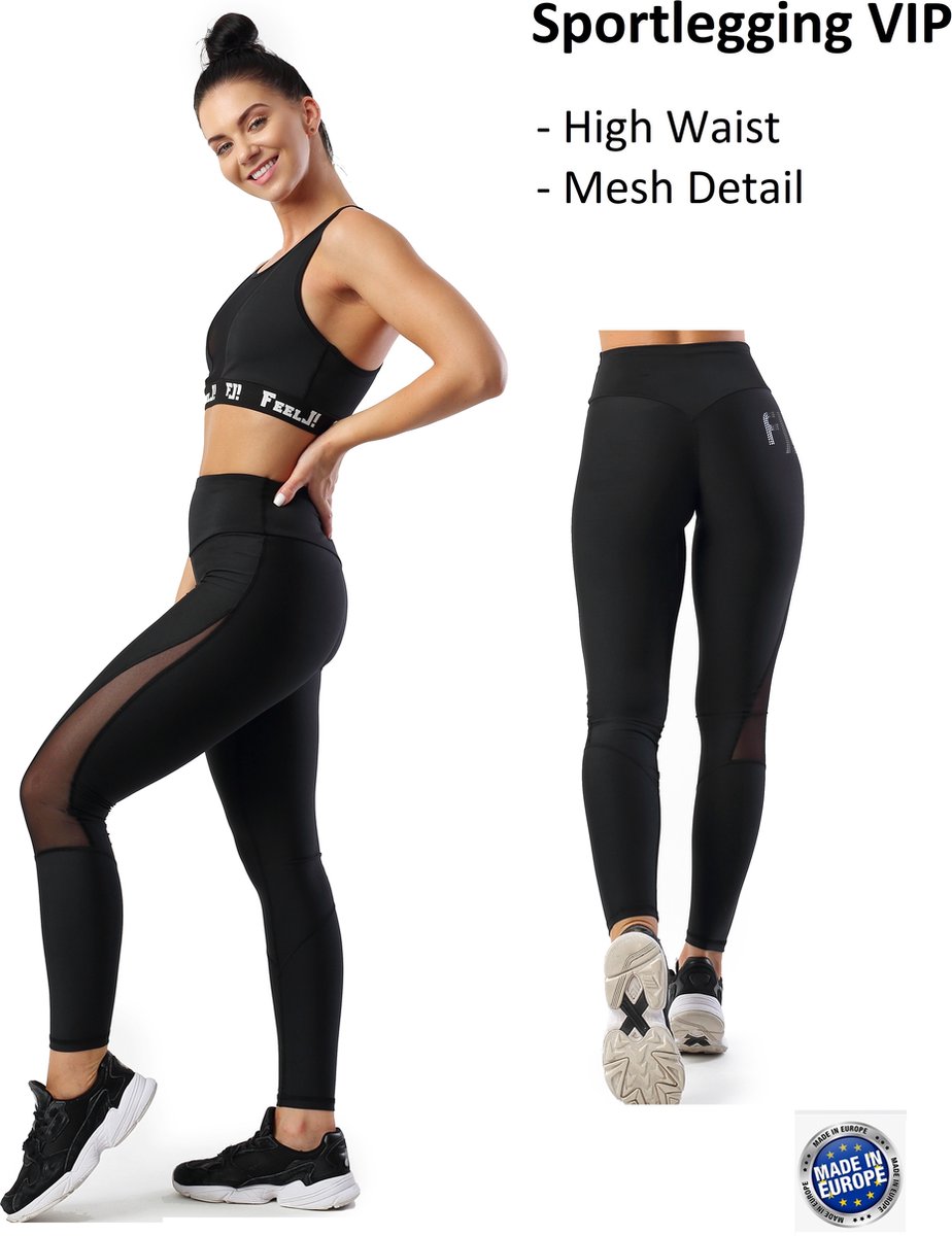 Feelj Sportlegging Dames High Waist - VIP - Zwart - L