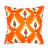 Kussenhoes Afra | Etnisch | Tribal | Boho | Linnenlook | Oranje | 44 x 44 cm