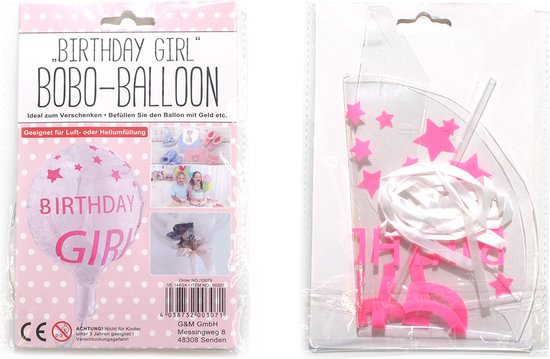 Birthday Girl Ballon - Doorzichtig - Sterren - 19 cm