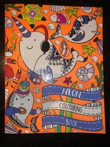 Kinder kleurboek in neon kleuren (fel fluor oranje) met zeedieren en vissen (walvis / dolfijn) om te kleuren / tekenen (cadeau idee!)