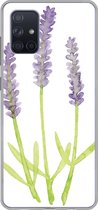 Geschikt voor Samsung Galaxy A51 hoesje - Lavendel - Aquarel - Planten - Siliconen Telefoonhoesje