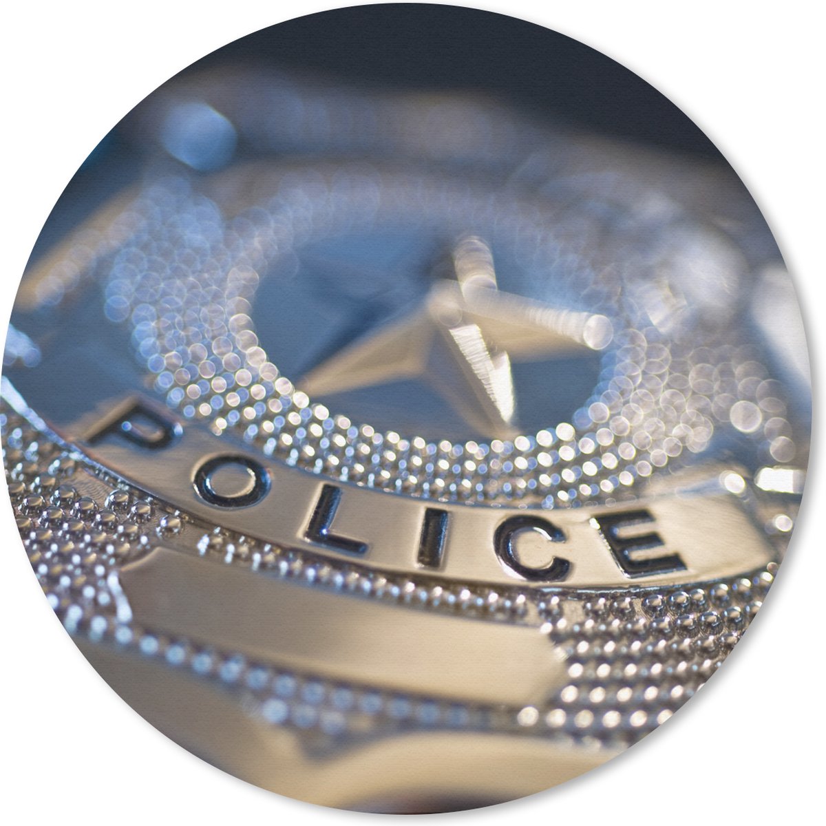 Muismat rond 30x30 cm - Mousepad Politie insigne - Ronde muismatten