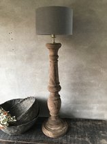 Stoere hoge houten Klassieke lampenvoet van By Mooss - 70 cm - Zonder Lampenkap