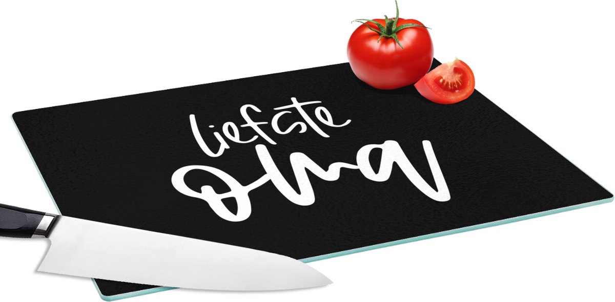 Glazen Snijplank - 39x28 - Spreuken - Oma - Quotes - Liefste oma - Snijplanken Glas